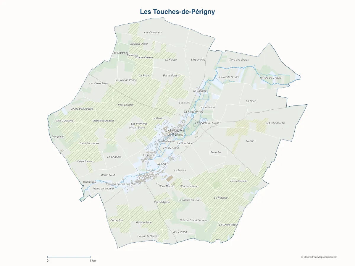Carte de Les Touches-de-Périgny à personnaliser