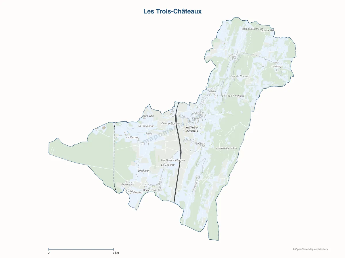 Carte de Les Trois-Châteaux à personnaliser