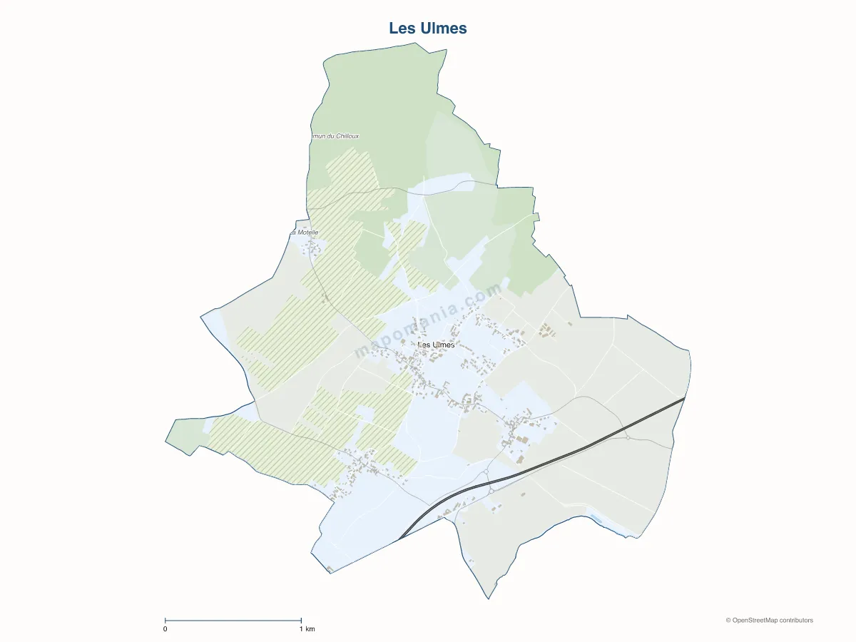 Carte de Les Ulmes à personnaliser