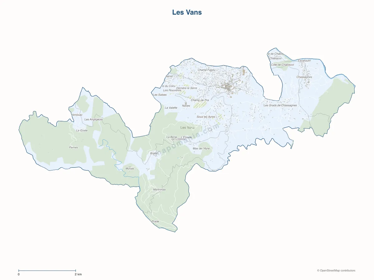 Carte de Les Vans à personnaliser