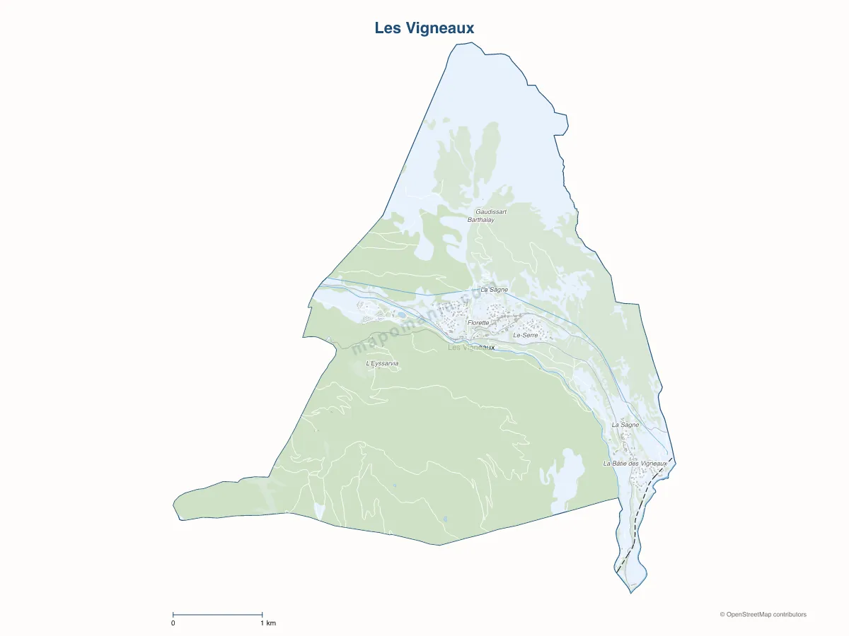 Carte de Les Vigneaux à personnaliser