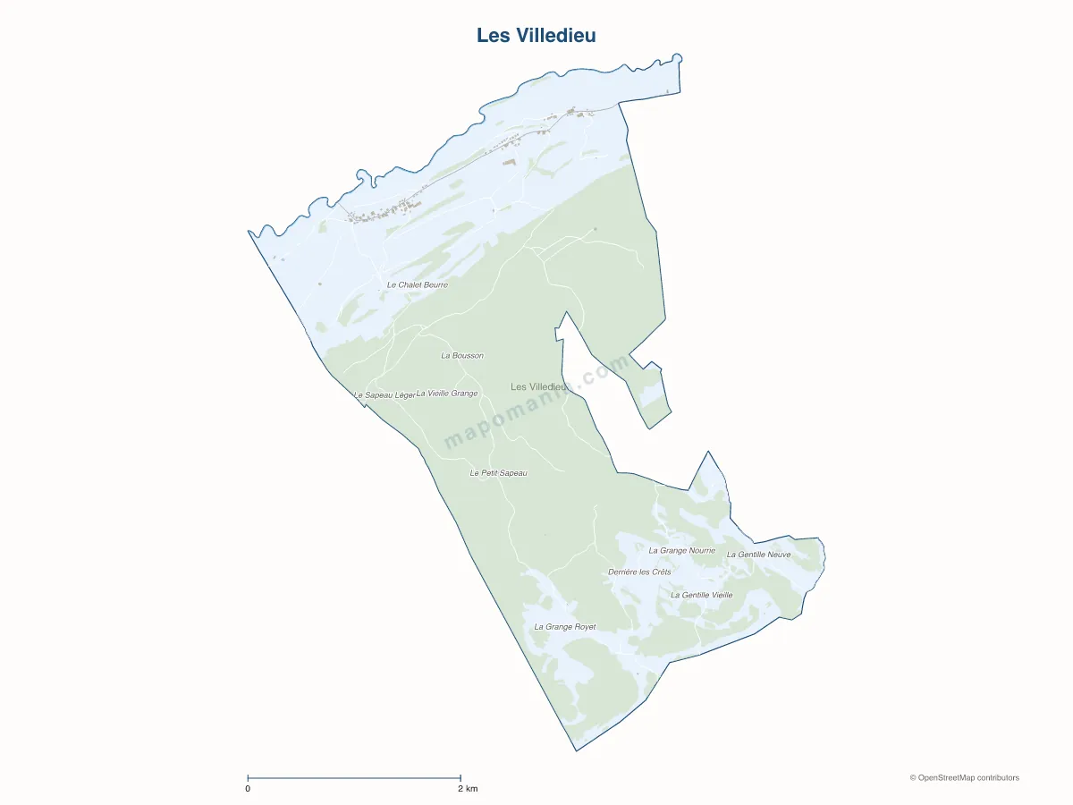 Carte de Les Villedieu à personnaliser