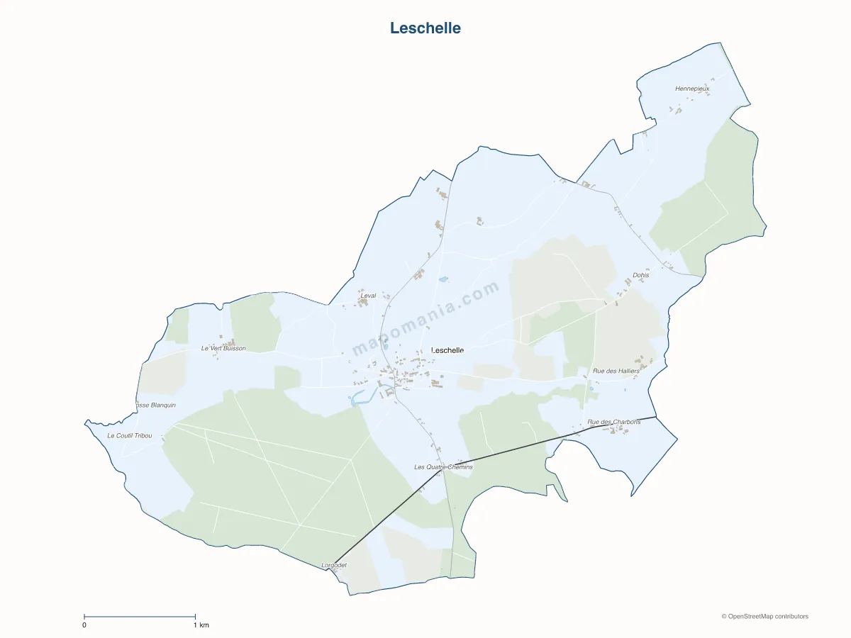 Carte de Leschelle à personnaliser