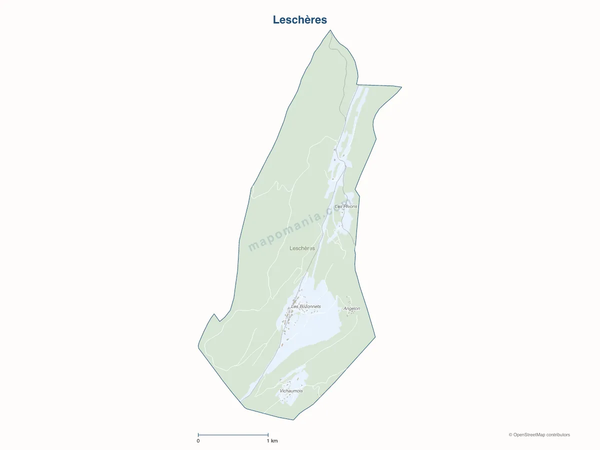 Carte de Leschères à personnaliser