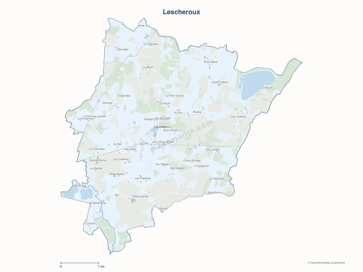 Carte de Lescheroux à personnaliser