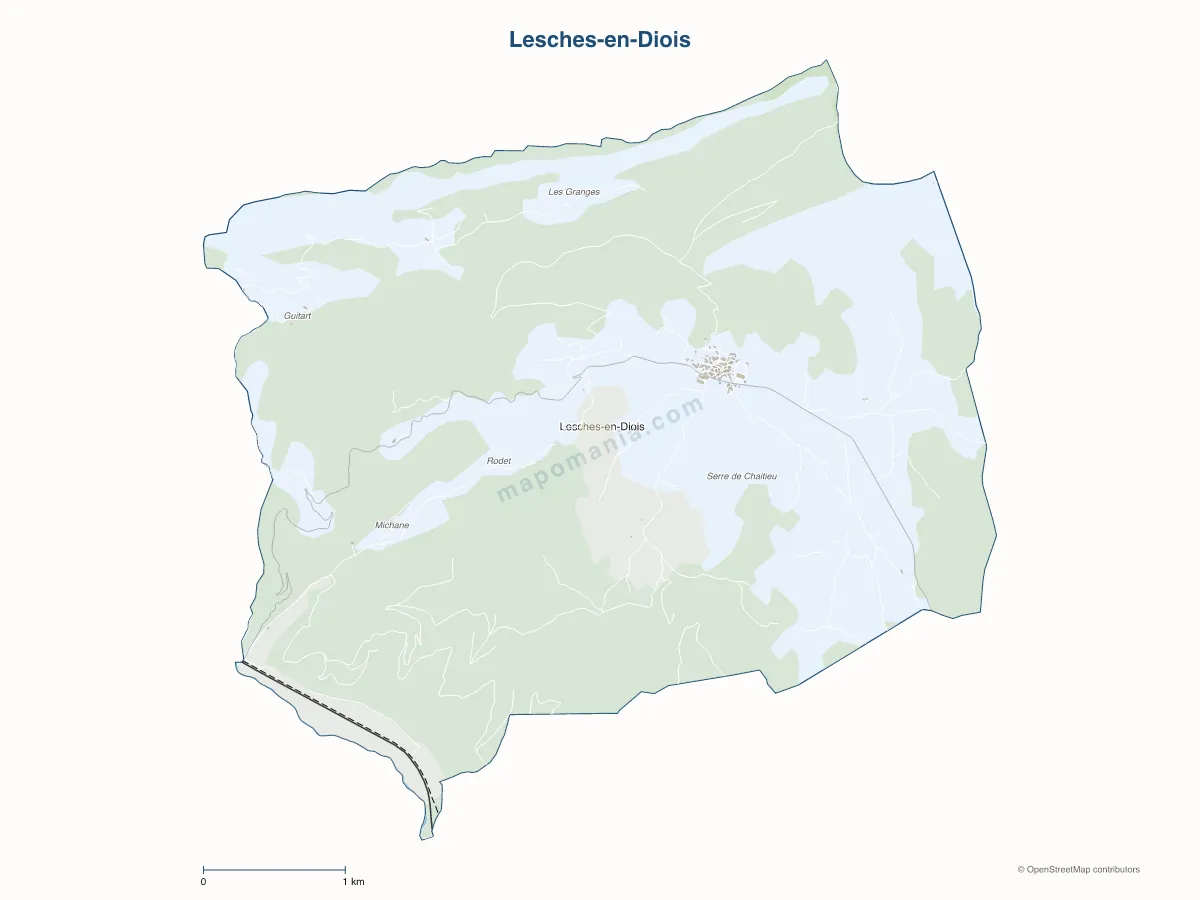 Carte de Lesches-en-Diois à personnaliser