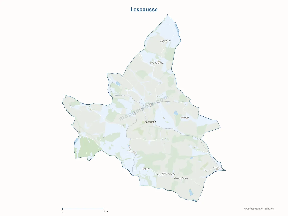 Carte de Lescousse à personnaliser