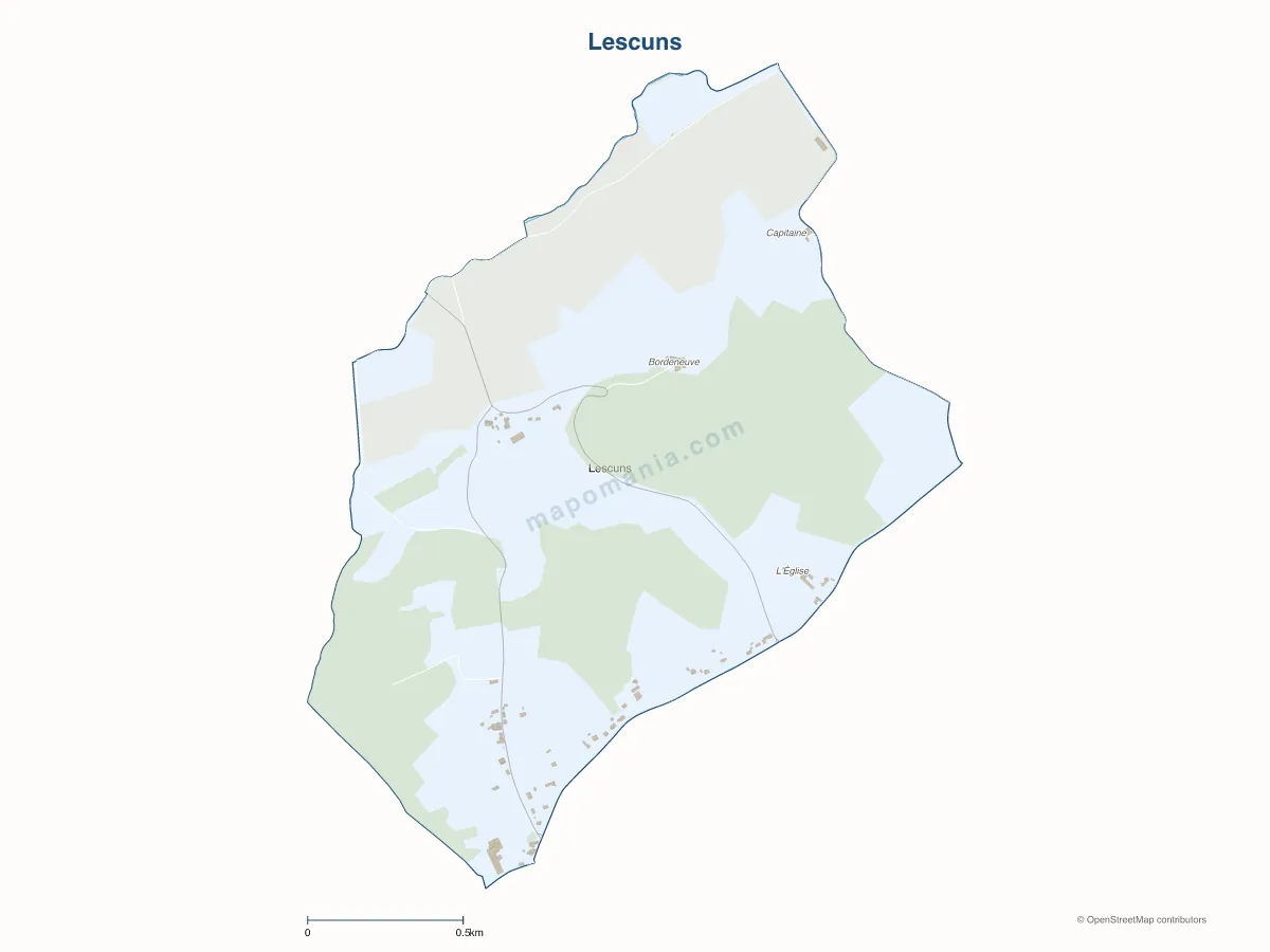 Carte de Lescuns à personnaliser