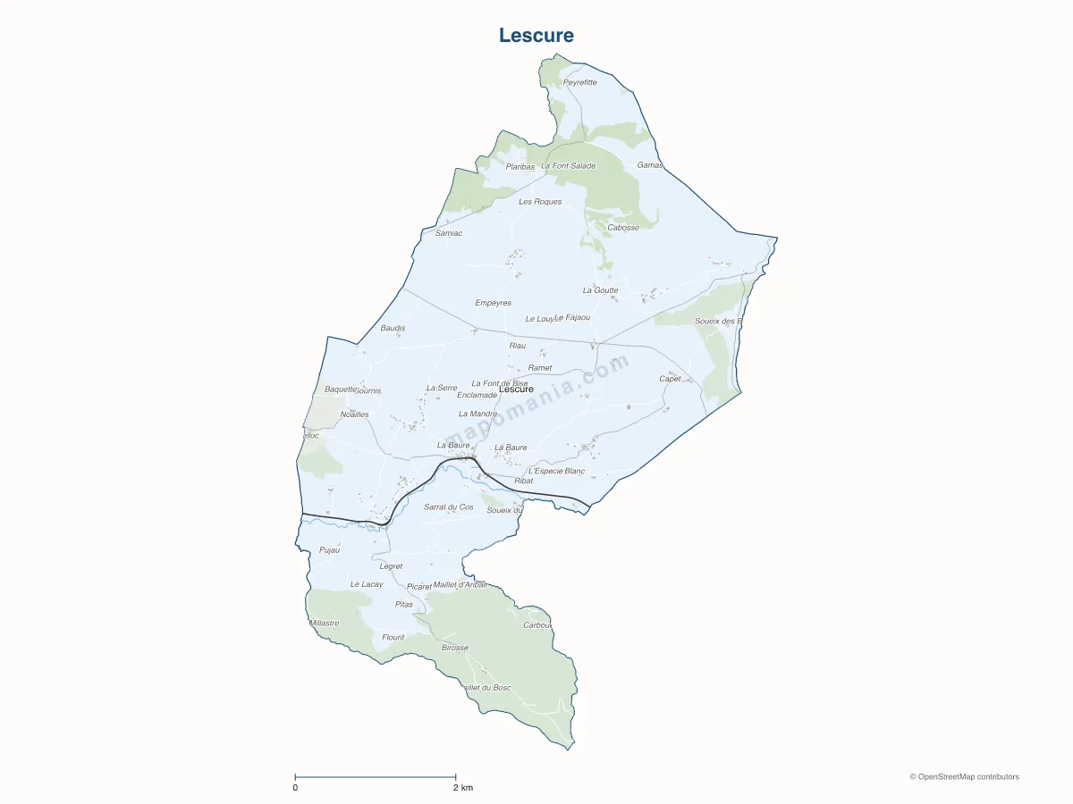 Carte de Lescure à personnaliser