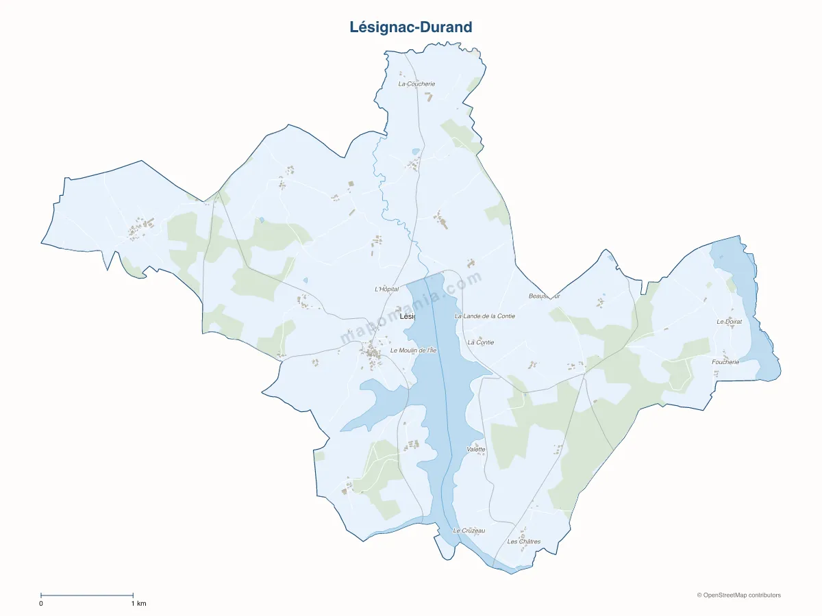 Carte de Lésignac-Durand à personnaliser