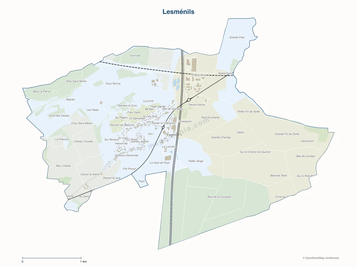 Carte de Lesménils à personnaliser