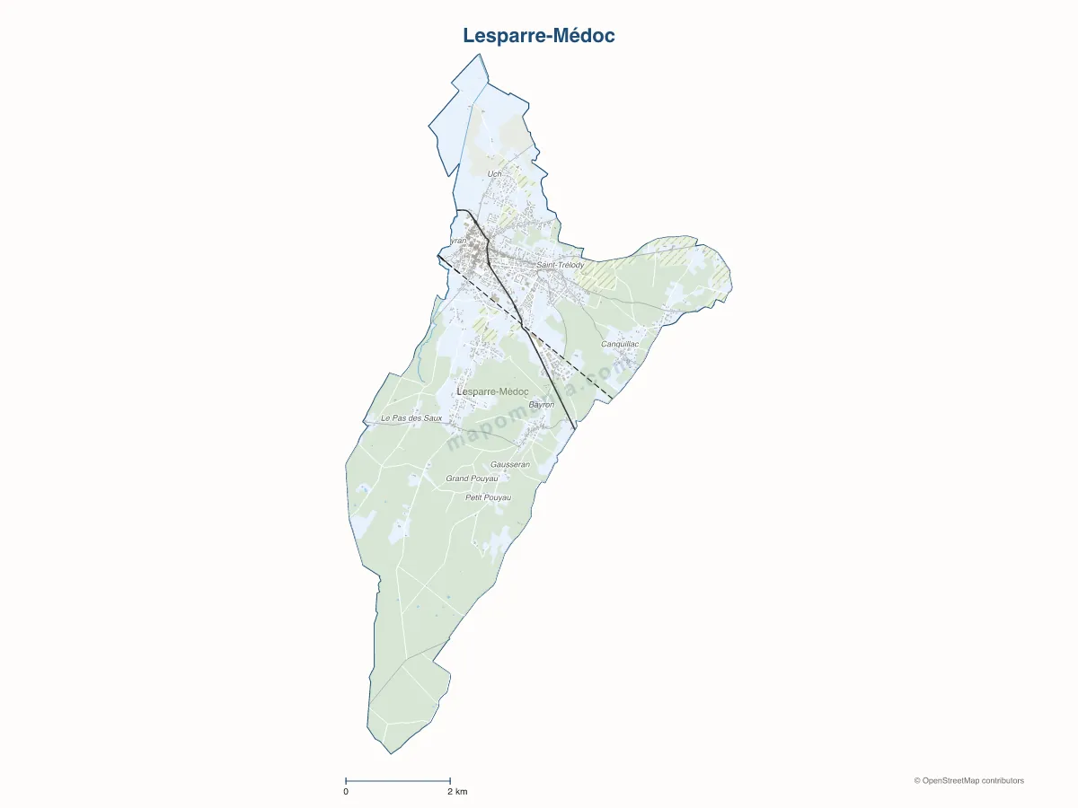 Carte de Lesparre-Médoc à personnaliser