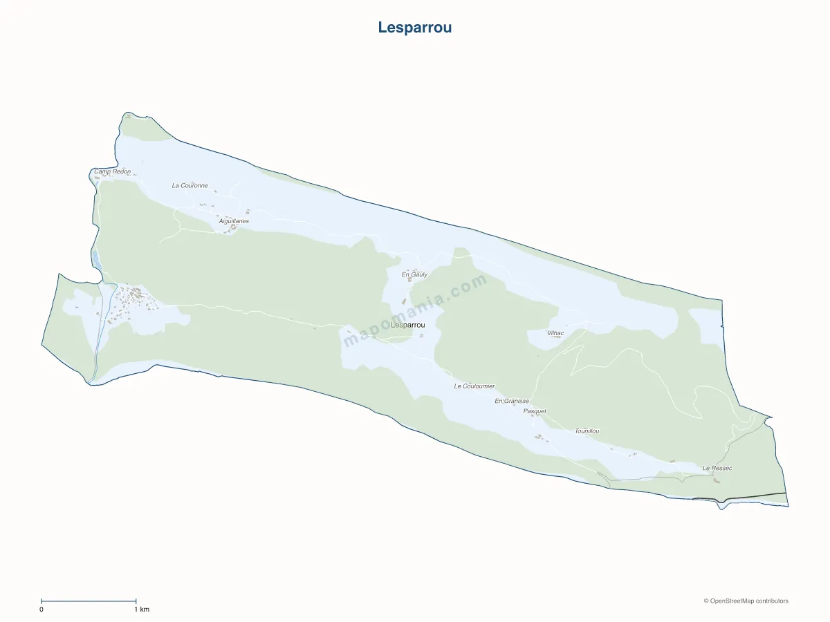 Carte de Lesparrou à personnaliser