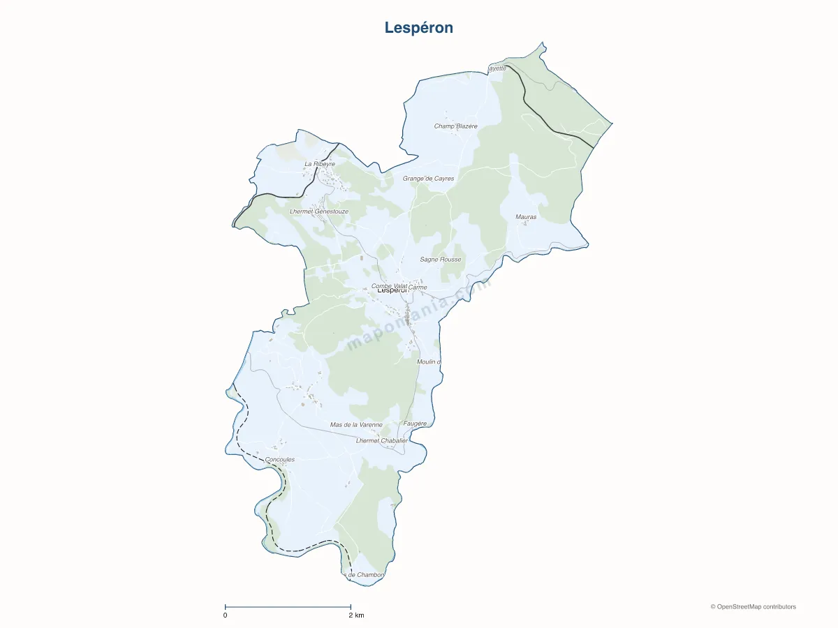 Carte de Lespéron à personnaliser