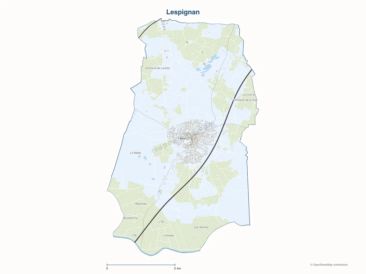 Carte de Lespignan à personnaliser