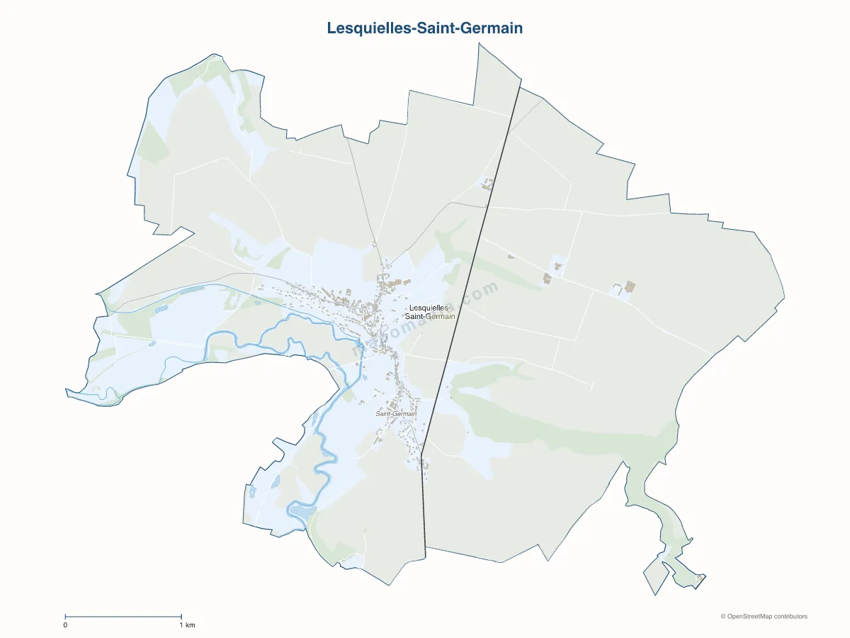 Carte de Lesquielles-Saint-Germain à personnaliser