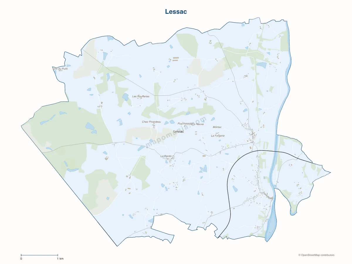 Carte de Lessac à personnaliser
