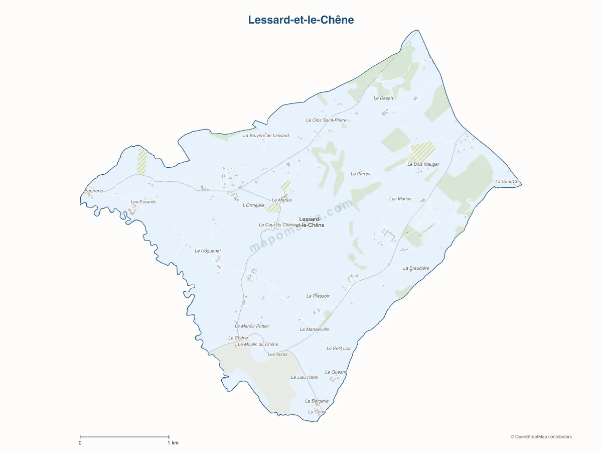 Carte de Lessard-et-le-Chêne à personnaliser
