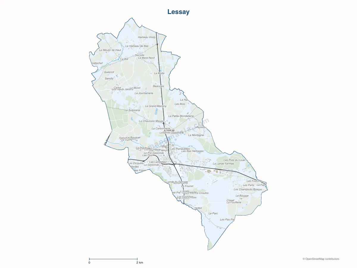 Carte de Lessay à personnaliser