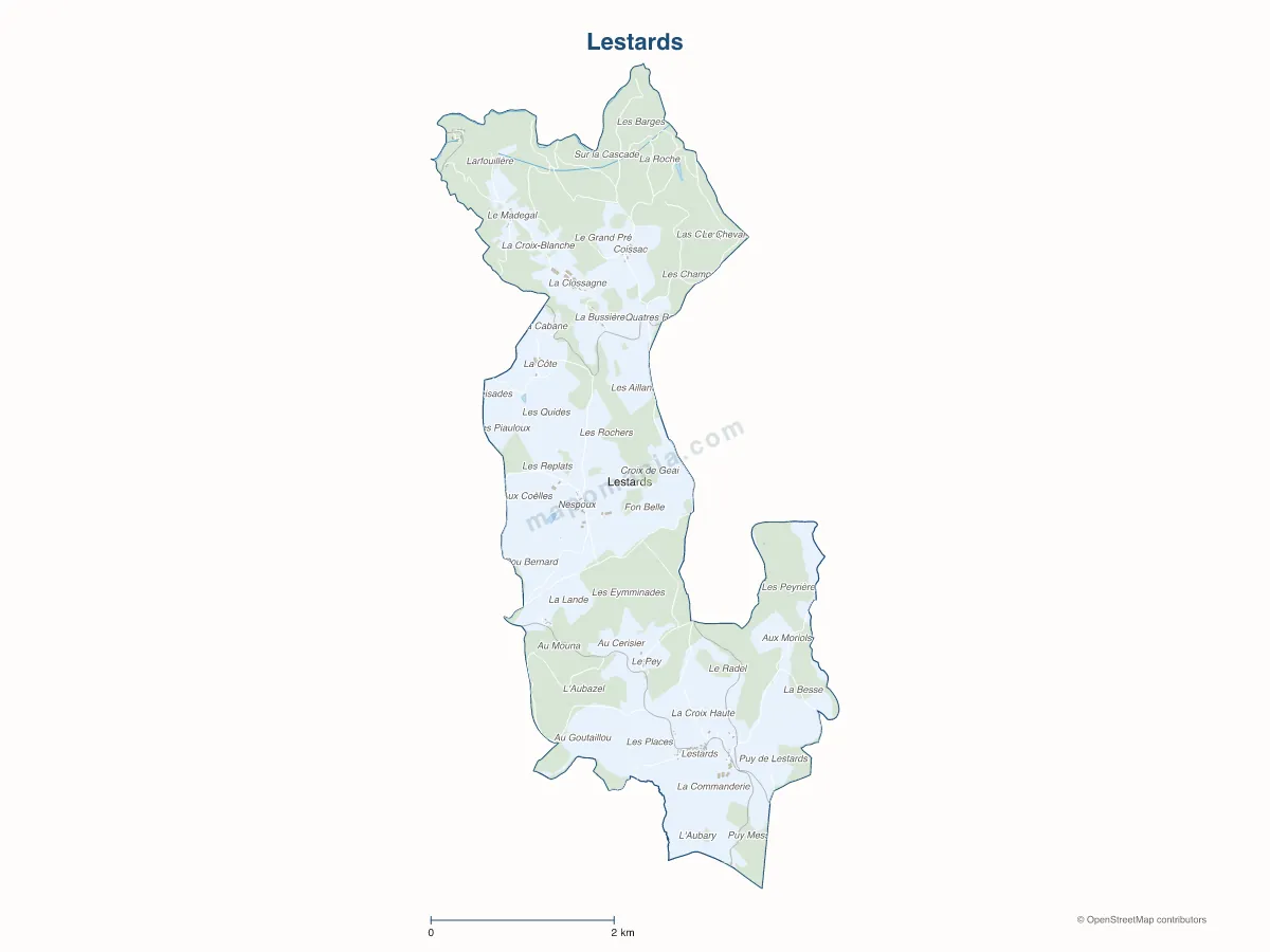 Carte de Lestards à personnaliser
