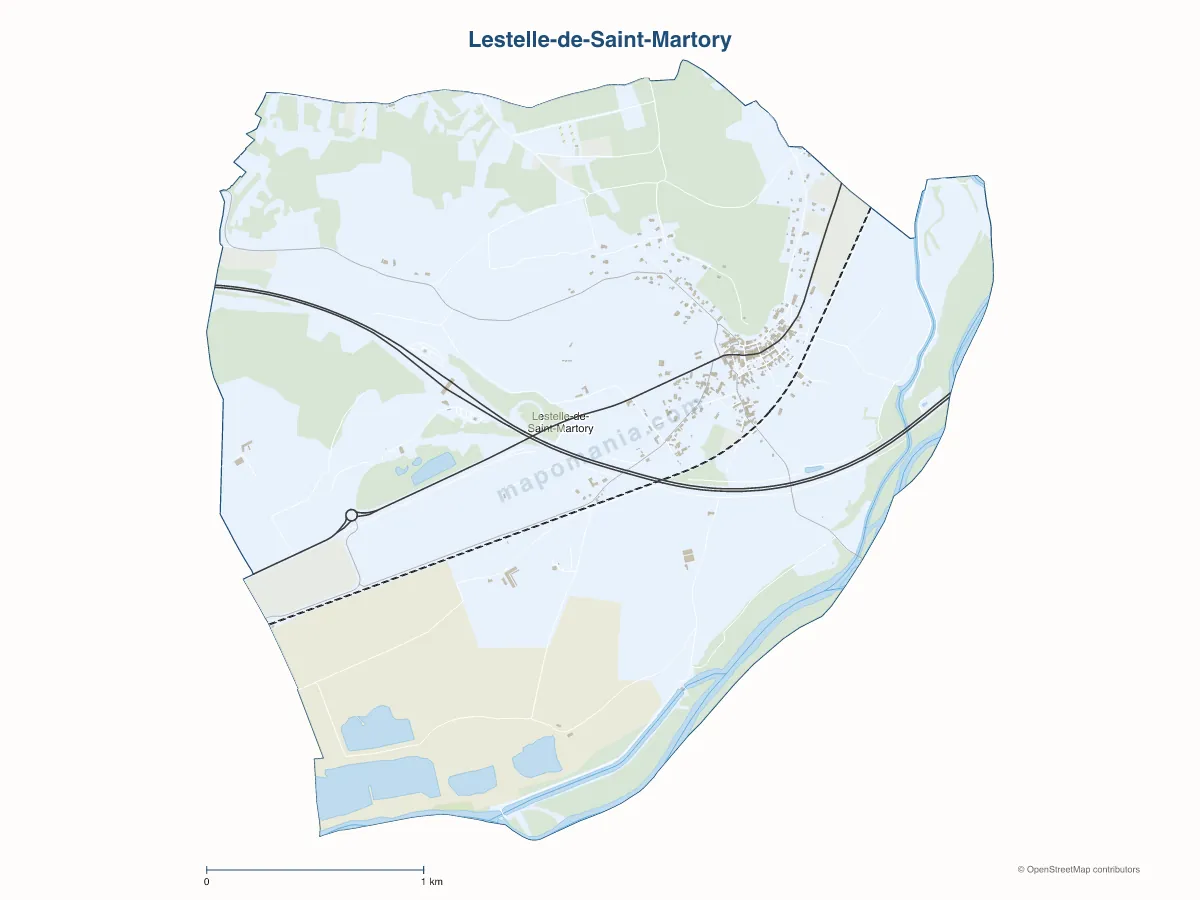 Carte de Lestelle-de-Saint-Martory à personnaliser
