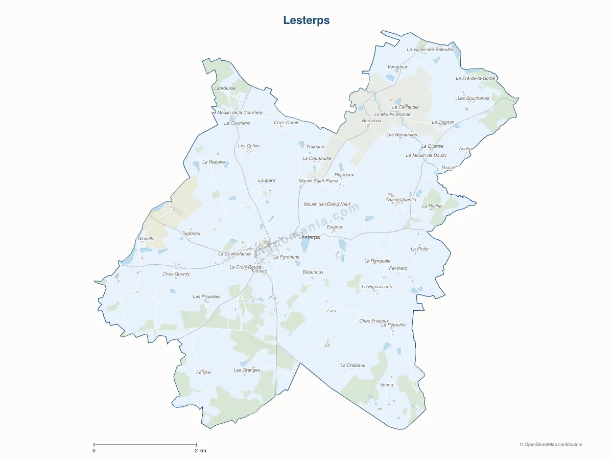 Carte de Lesterps à personnaliser