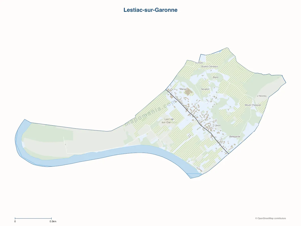 Carte de Lestiac-sur-Garonne à personnaliser