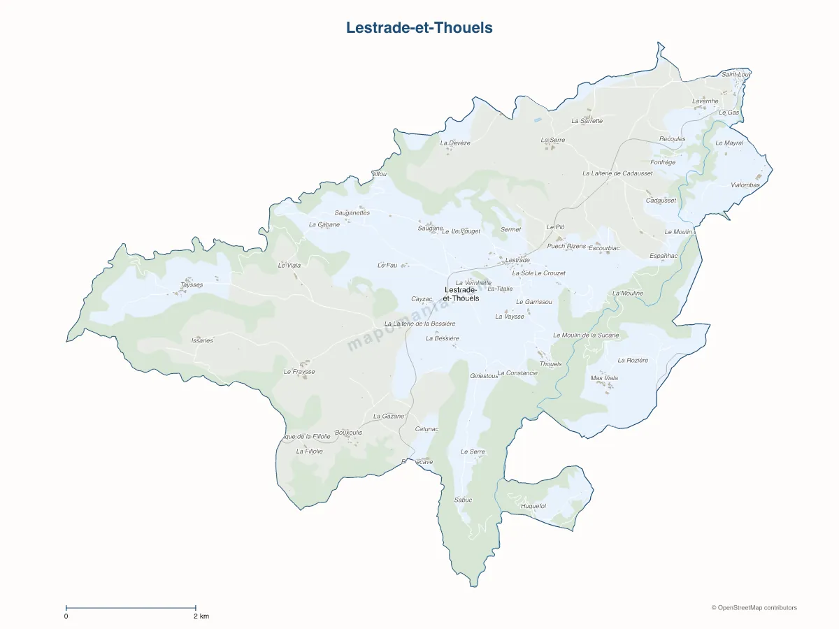 Carte de Lestrade-et-Thouels à personnaliser