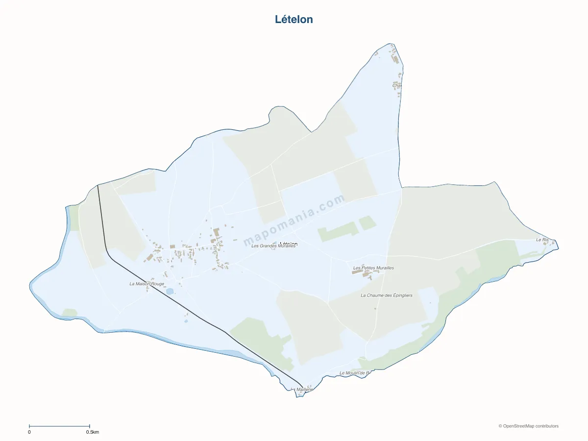 Carte de Lételon à personnaliser