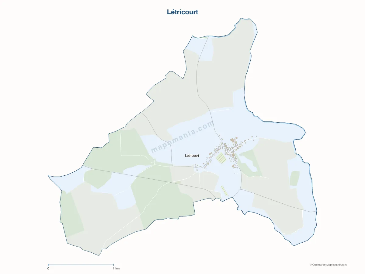 Carte de Létricourt à personnaliser