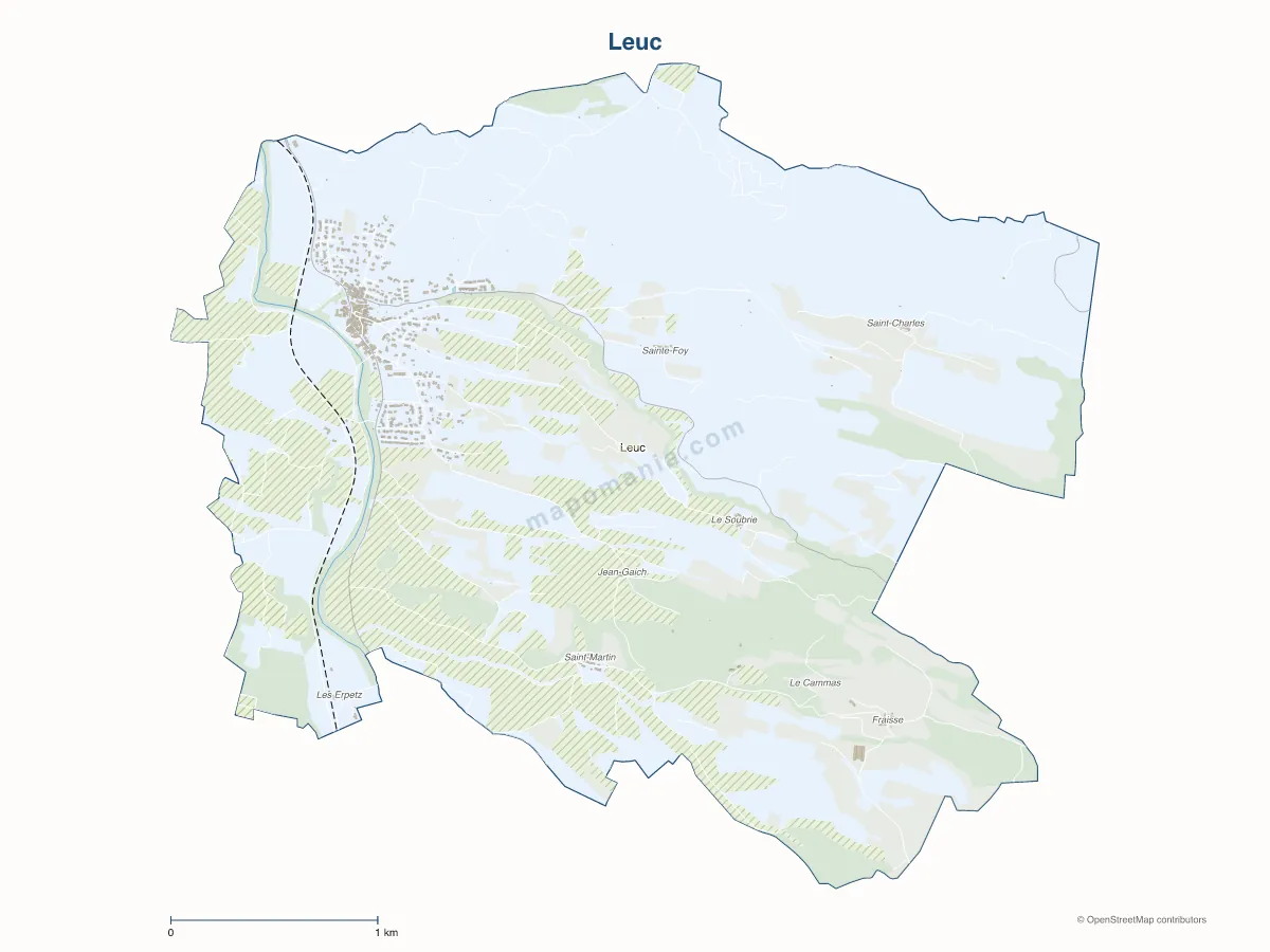 Carte de Leuc à personnaliser