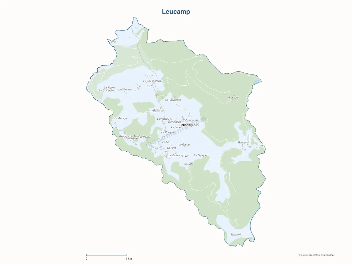 Carte de Leucamp à personnaliser