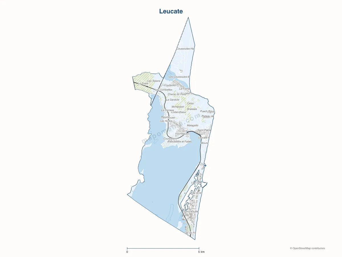 Carte de Leucate à personnaliser