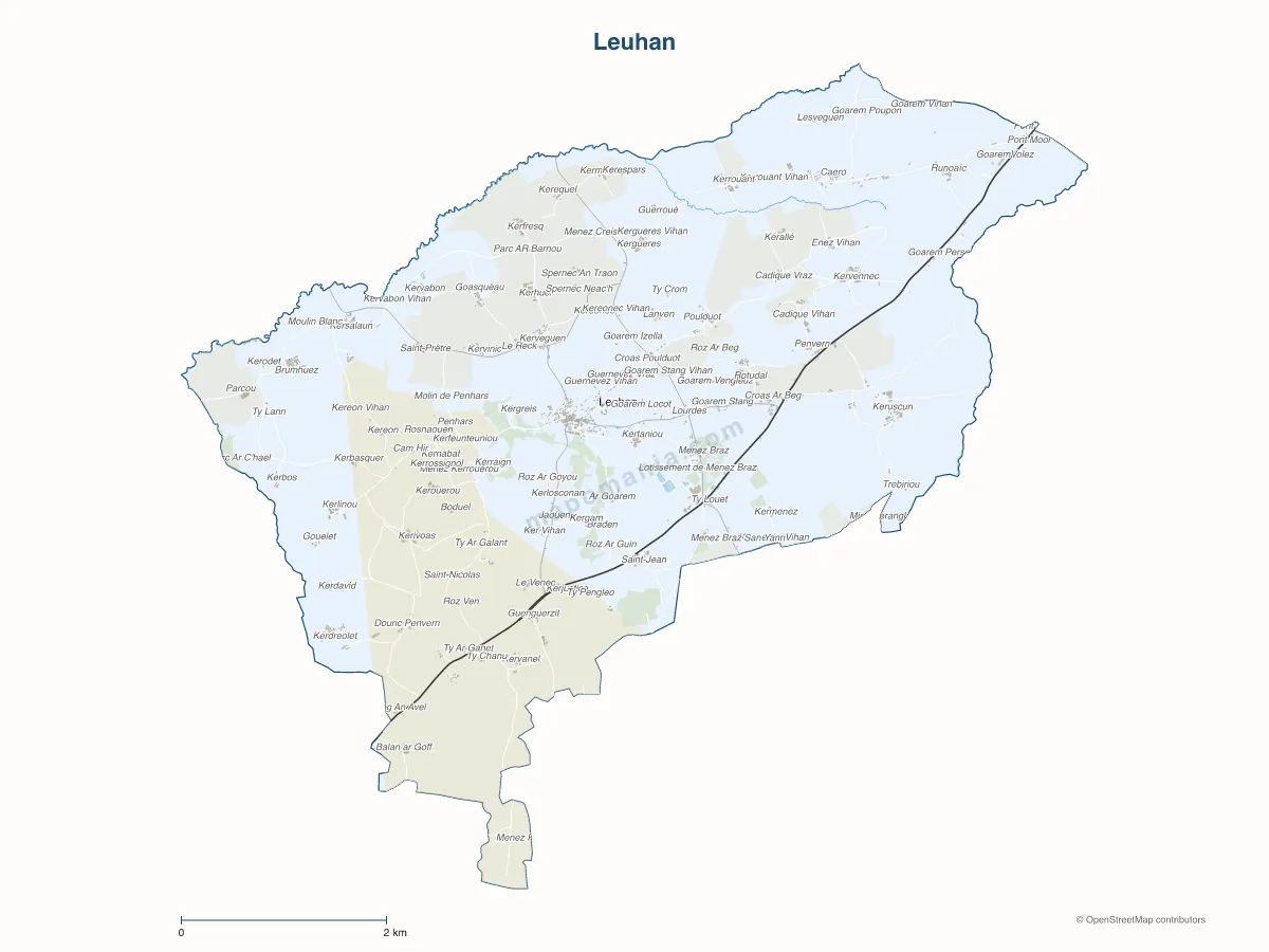 Carte de Leuhan à personnaliser