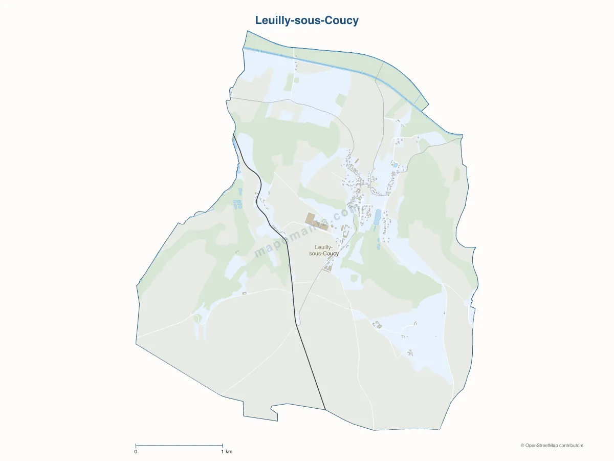 Carte de Leuilly-sous-Coucy à personnaliser