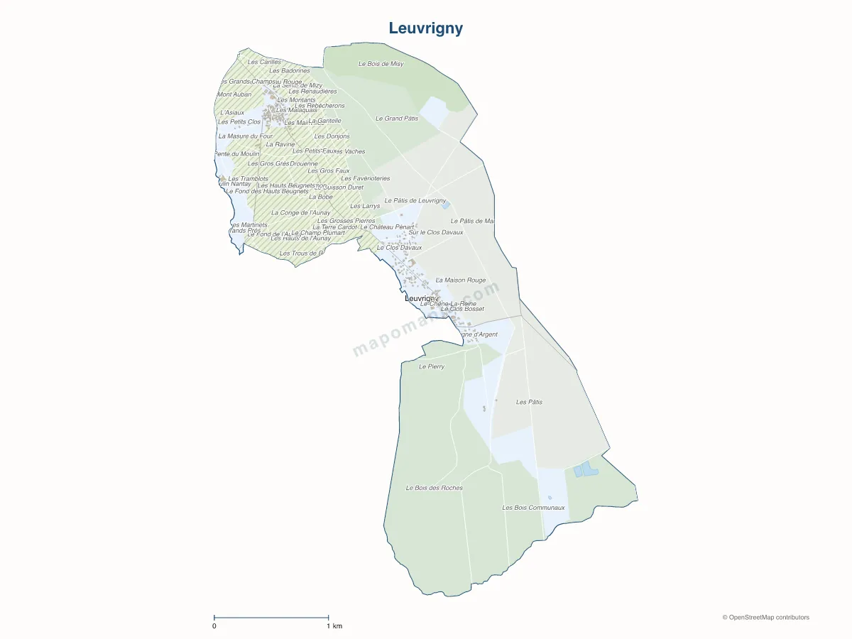 Carte de Leuvrigny à personnaliser