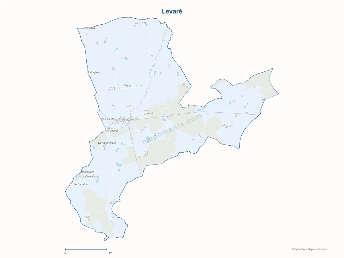 Carte de Levaré à personnaliser