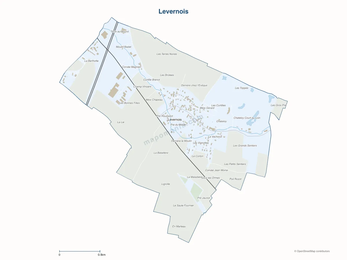 Carte de Levernois à personnaliser