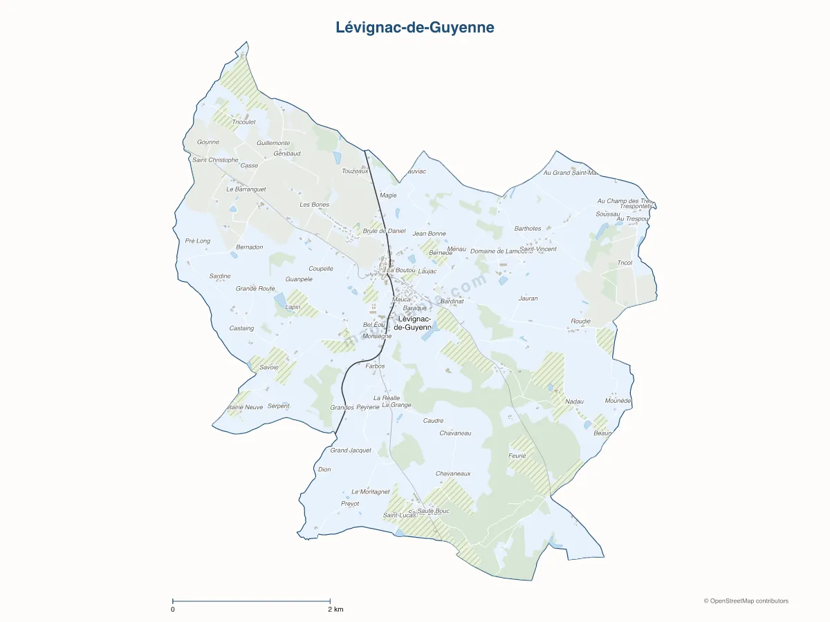 Carte de Lévignac-de-Guyenne à personnaliser