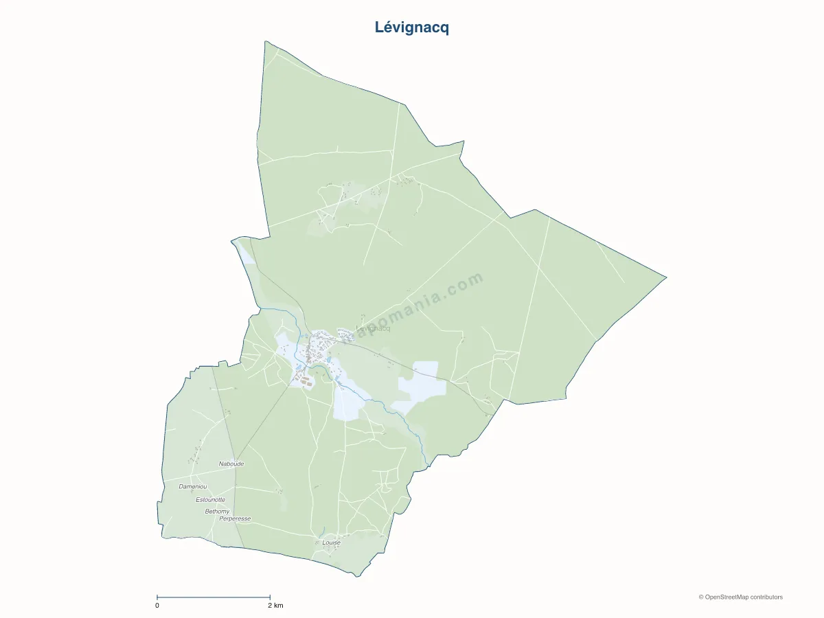 Carte de Lévignacq à personnaliser