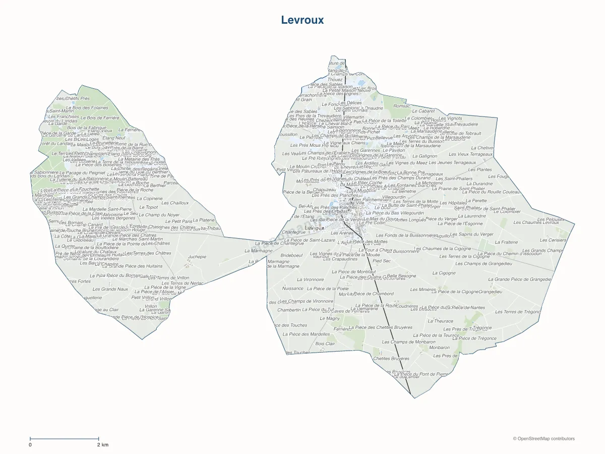 Carte de Levroux à personnaliser