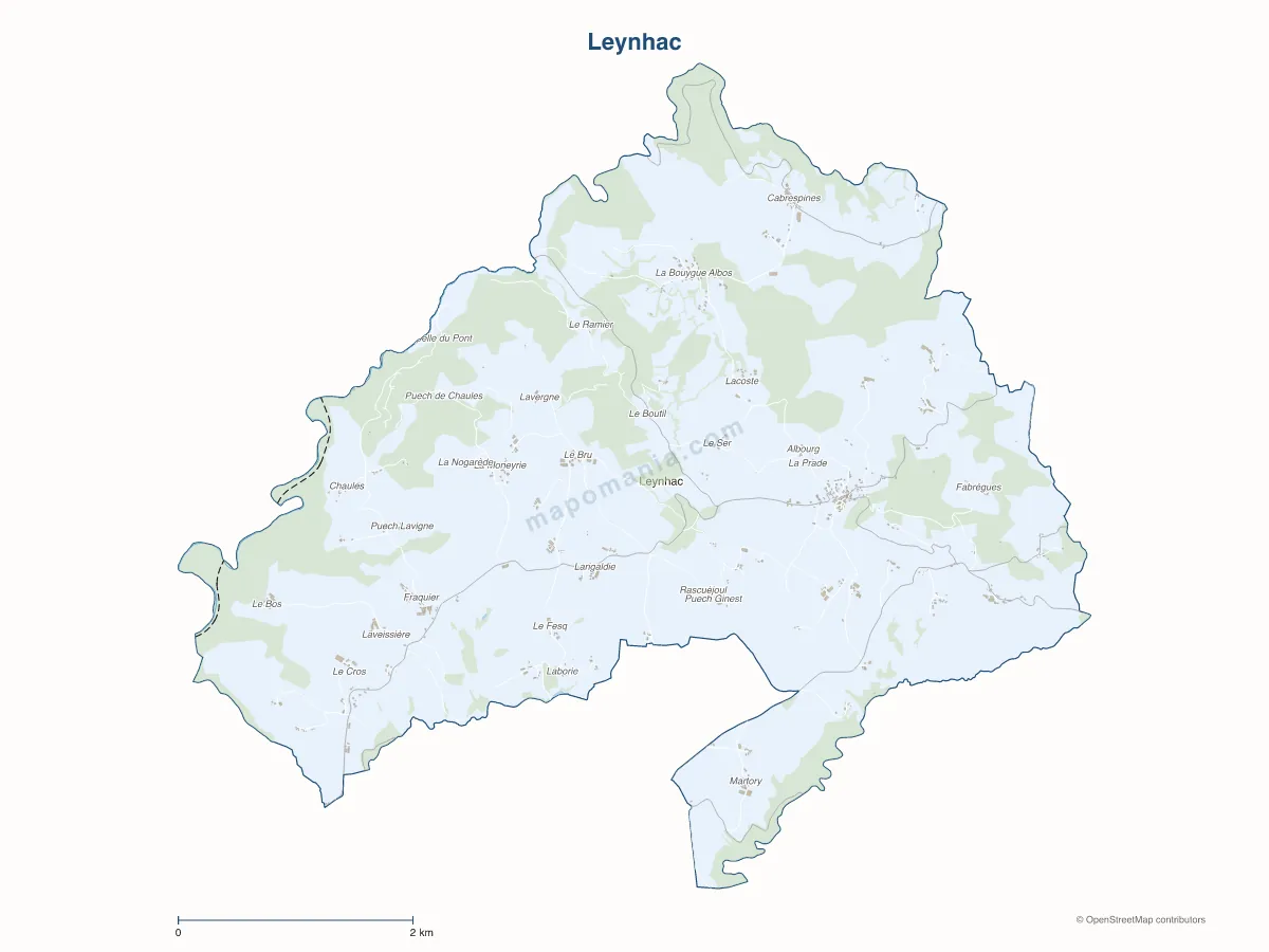 Carte de Leynhac à personnaliser
