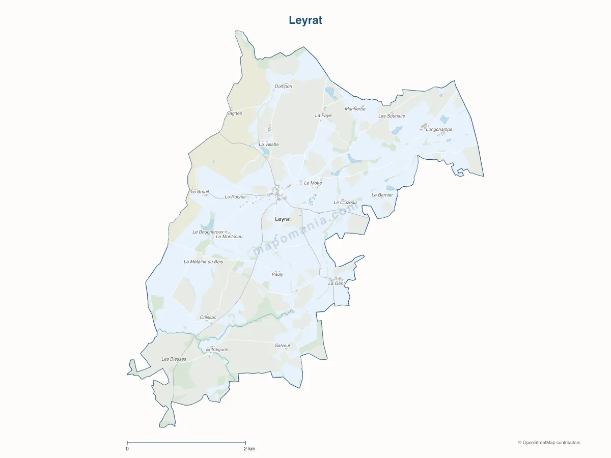 Carte de Leyrat à personnaliser