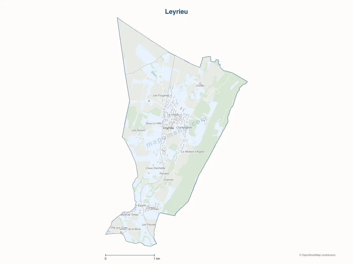 Carte de Leyrieu à personnaliser
