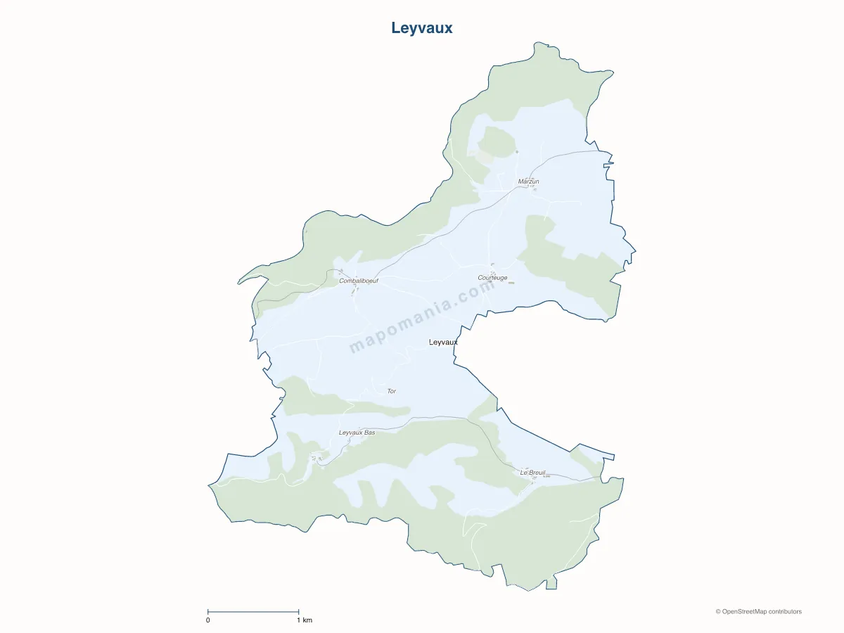 Carte de Leyvaux à personnaliser