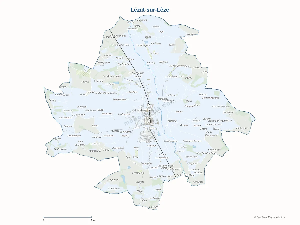 Carte de Lézat-sur-Lèze à personnaliser