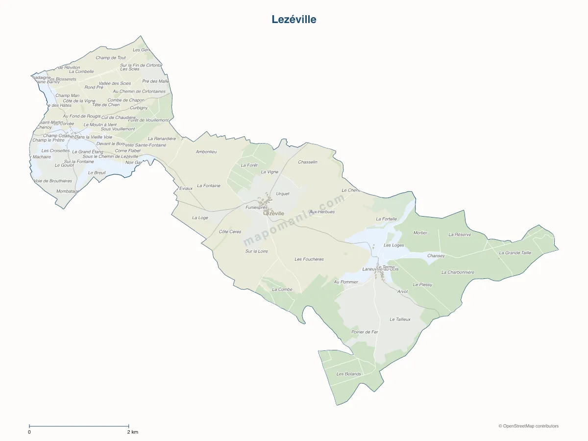 Carte de Lezéville à personnaliser