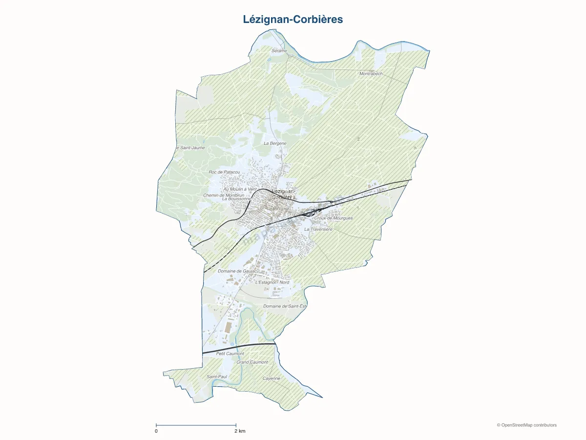 Carte de Lézignan-Corbières à personnaliser