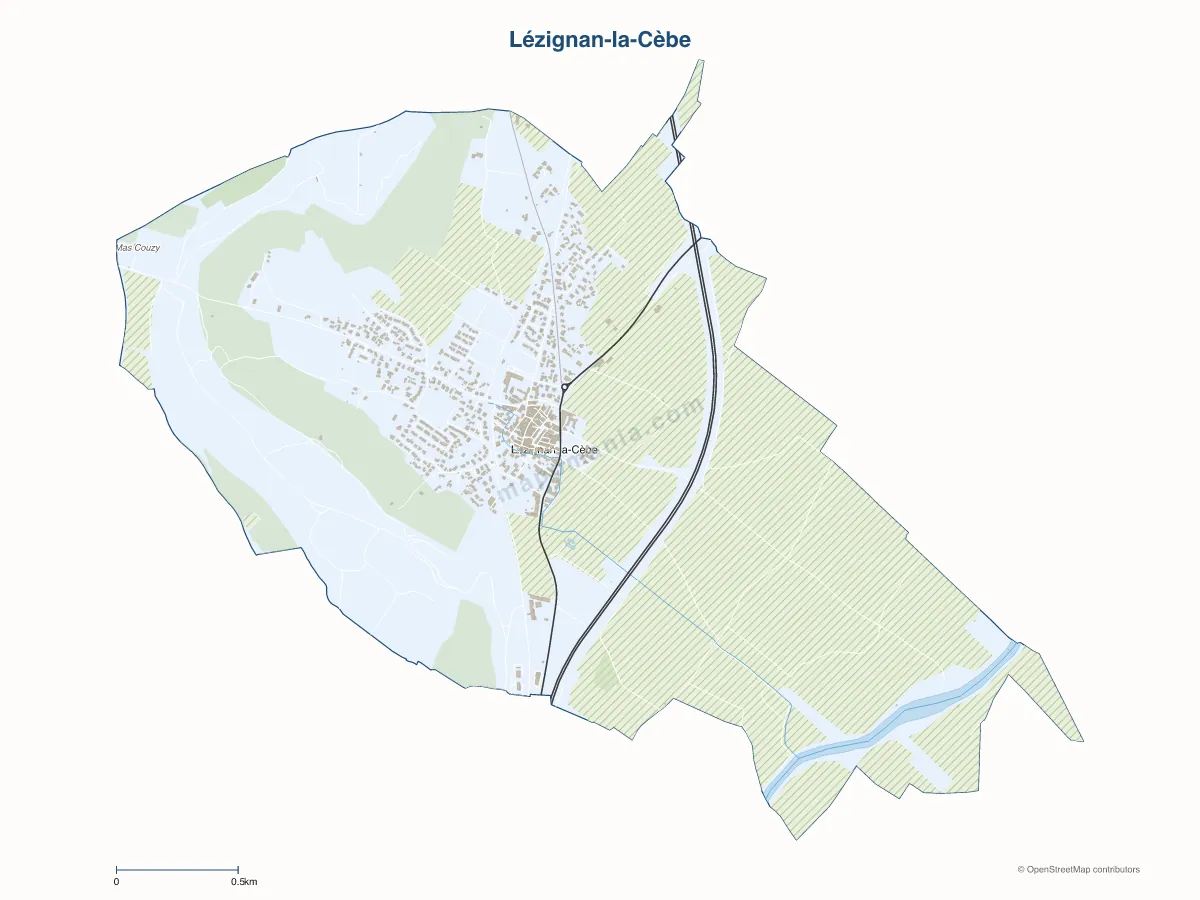 Carte de Lézignan-la-Cèbe à personnaliser