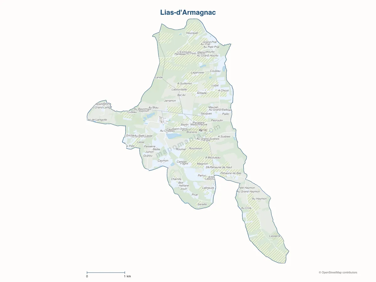 Carte de Lias-d'Armagnac à personnaliser